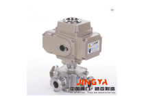 精亚电动气动三片式全通径法兰全包球阀 三通球阀