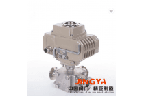 精亚电动气动三片式全通径法兰全包球阀 三通球阀